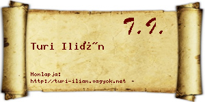 Turi Ilián névjegykártya